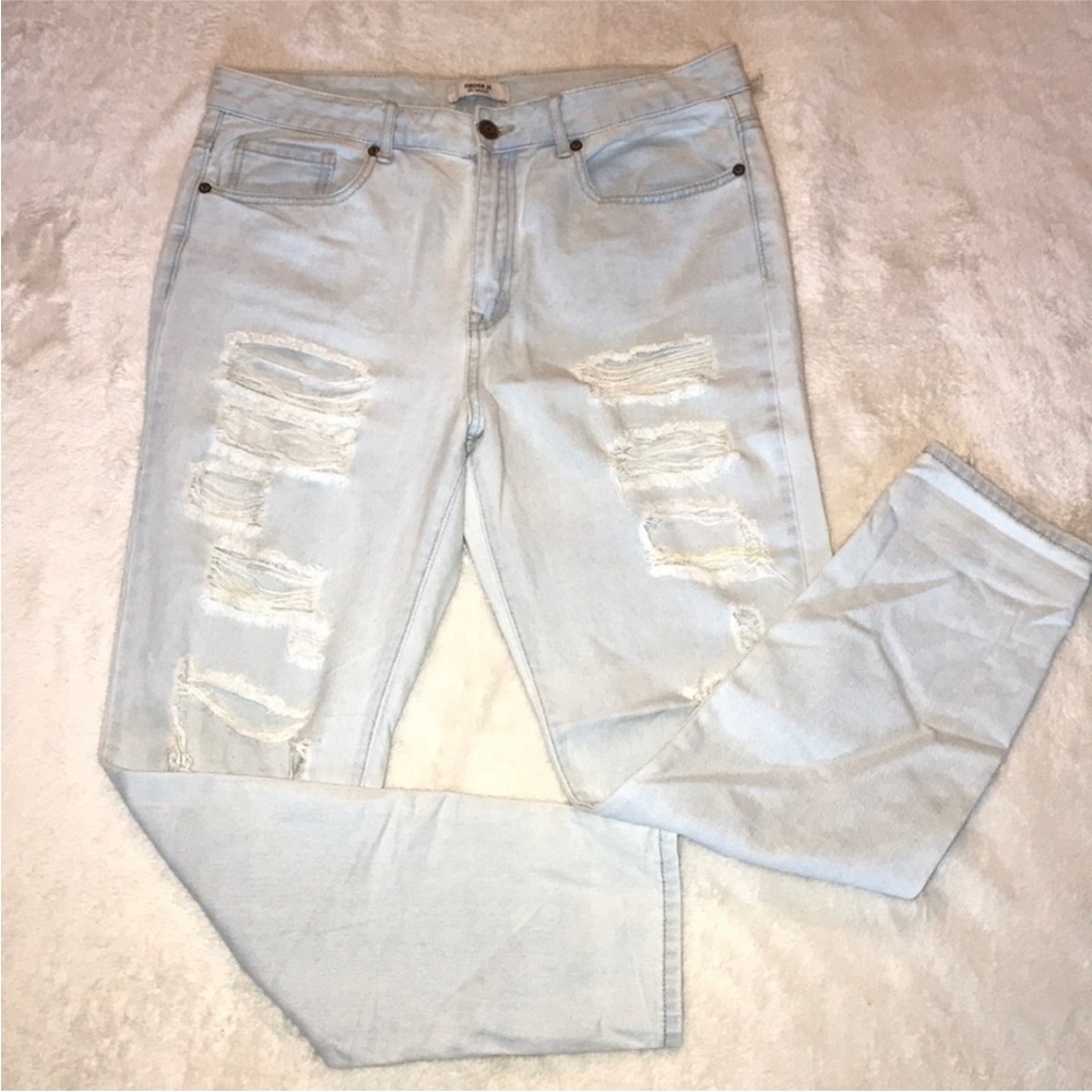 High Rise Distressed Mom Jeans